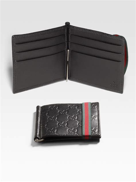 gucci men money clip wallet.